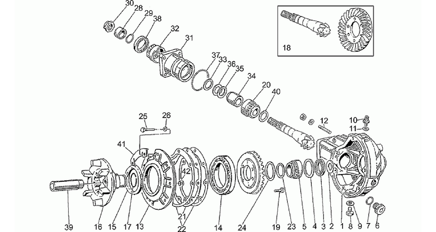 Rear bevel gear