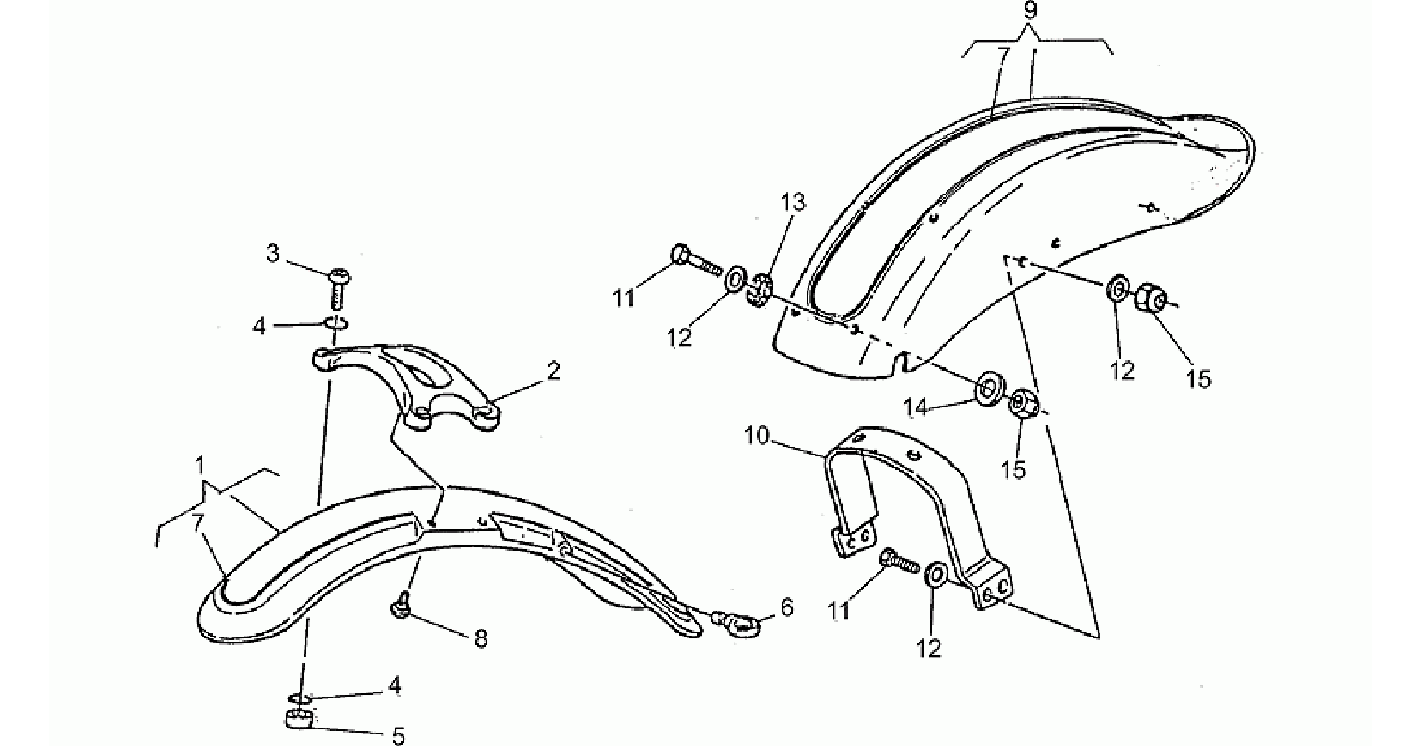 Front/rear mudguards