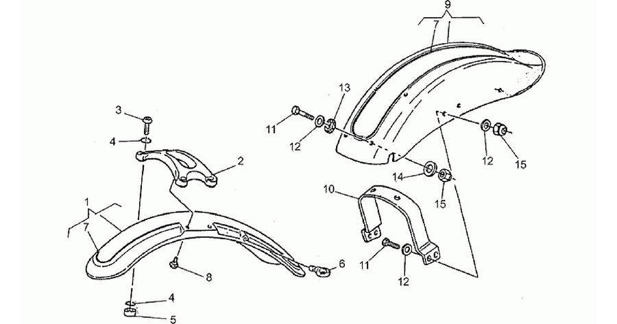 Front/rear mudguards