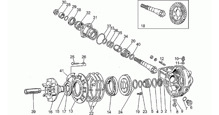 Rear bevel gear
