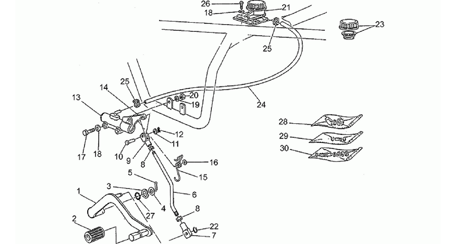 Rear master cylinder