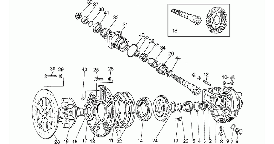 Rear bevel gear