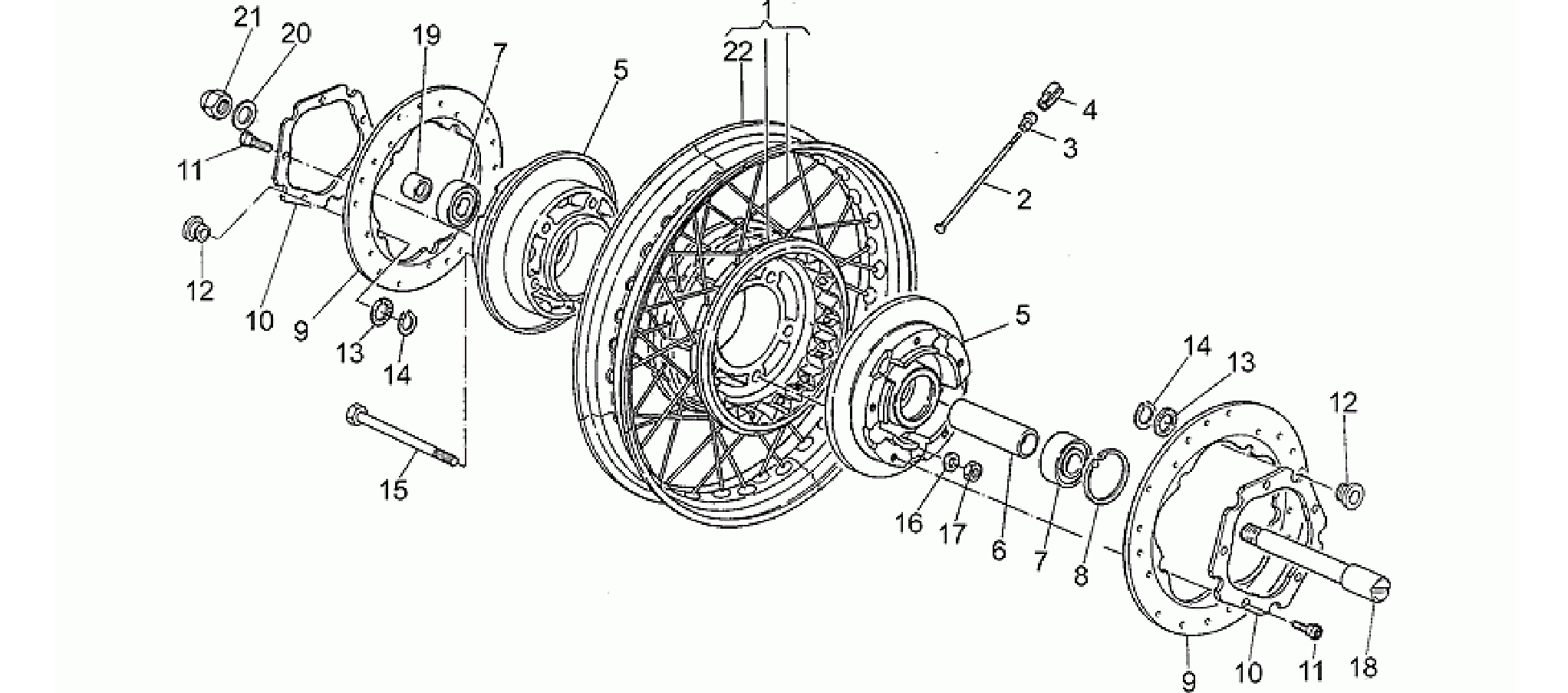 Front wheel, spokes