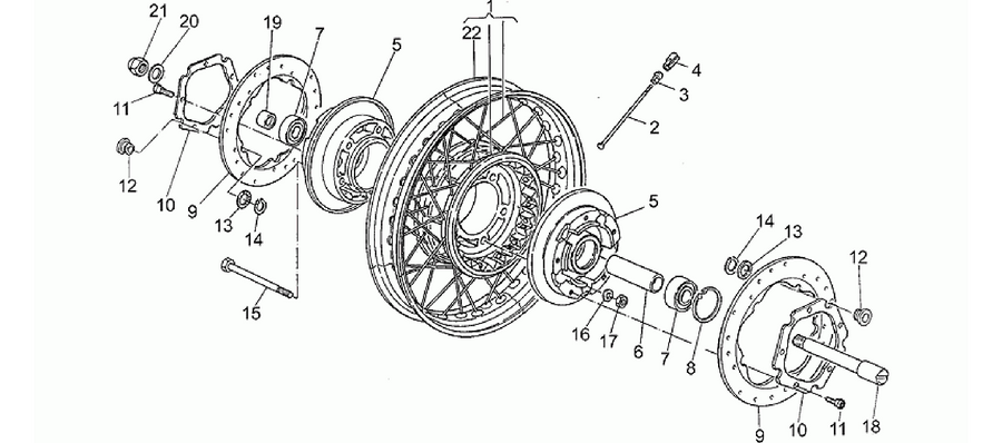 Front wheel, spokes