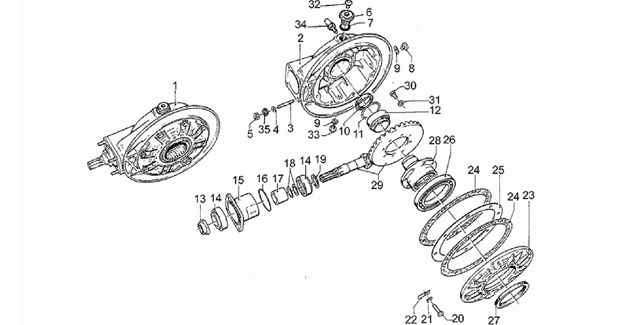 Rear bevel gear