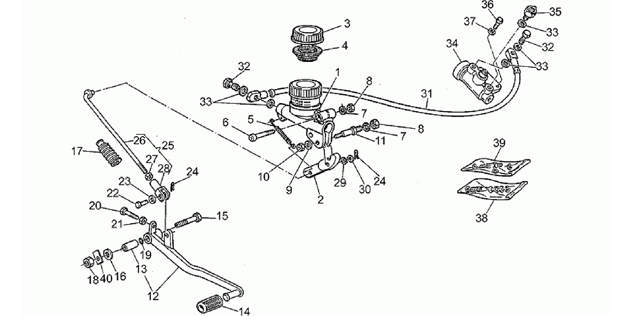 Rear master cylinder