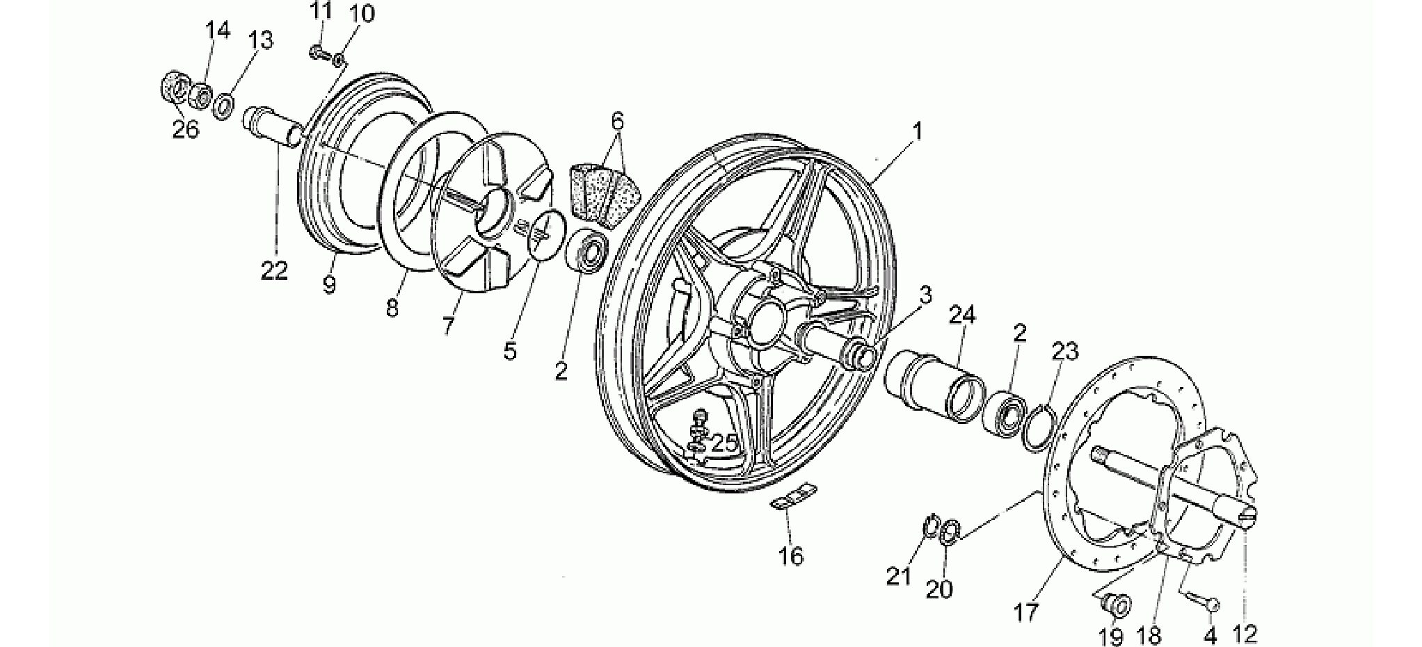 Rear wheel, alloy