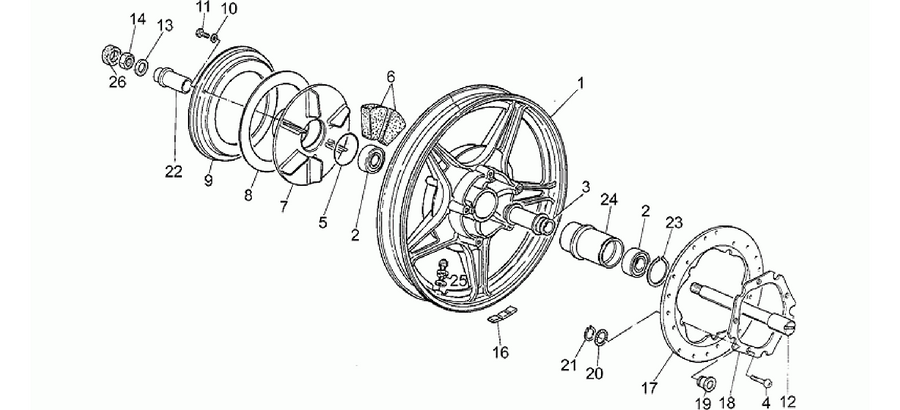 Rear wheel, alloy