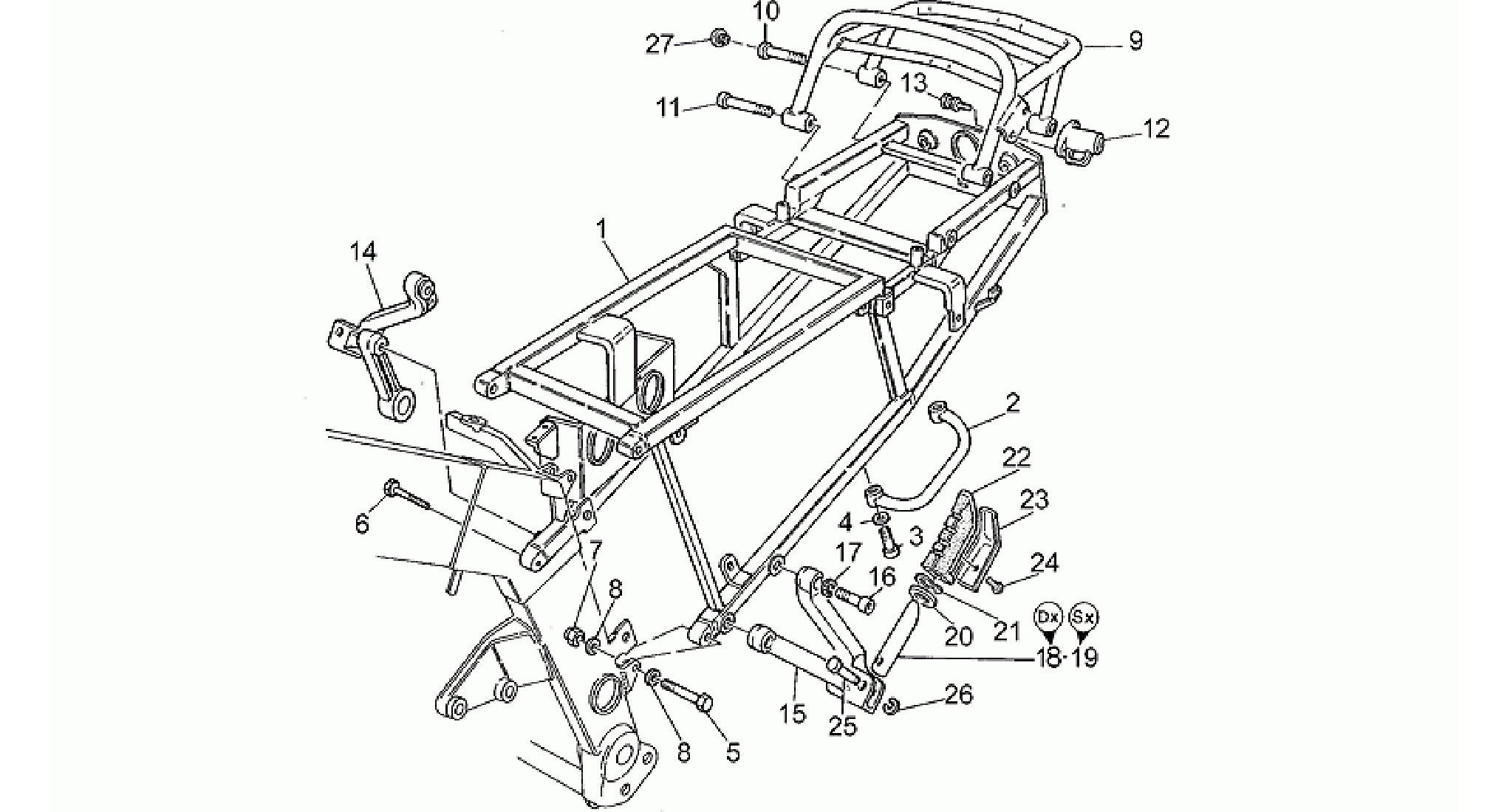 Rear frame