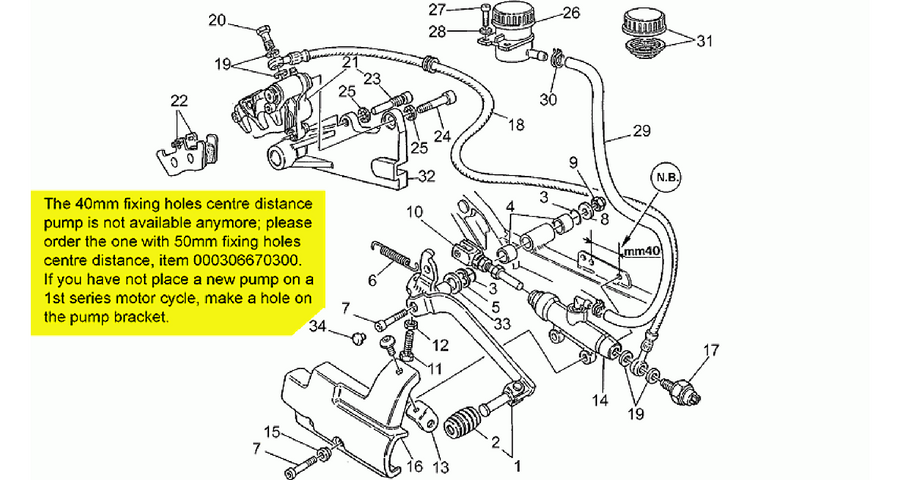 Rear master cylinder