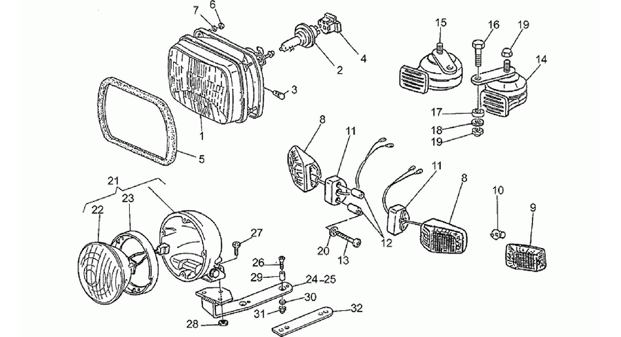 Headlight-Horn