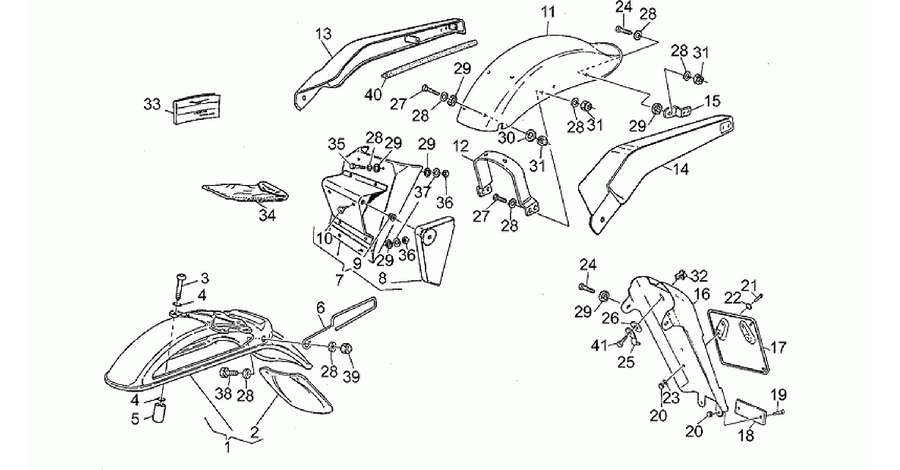 Front/rear mudguards