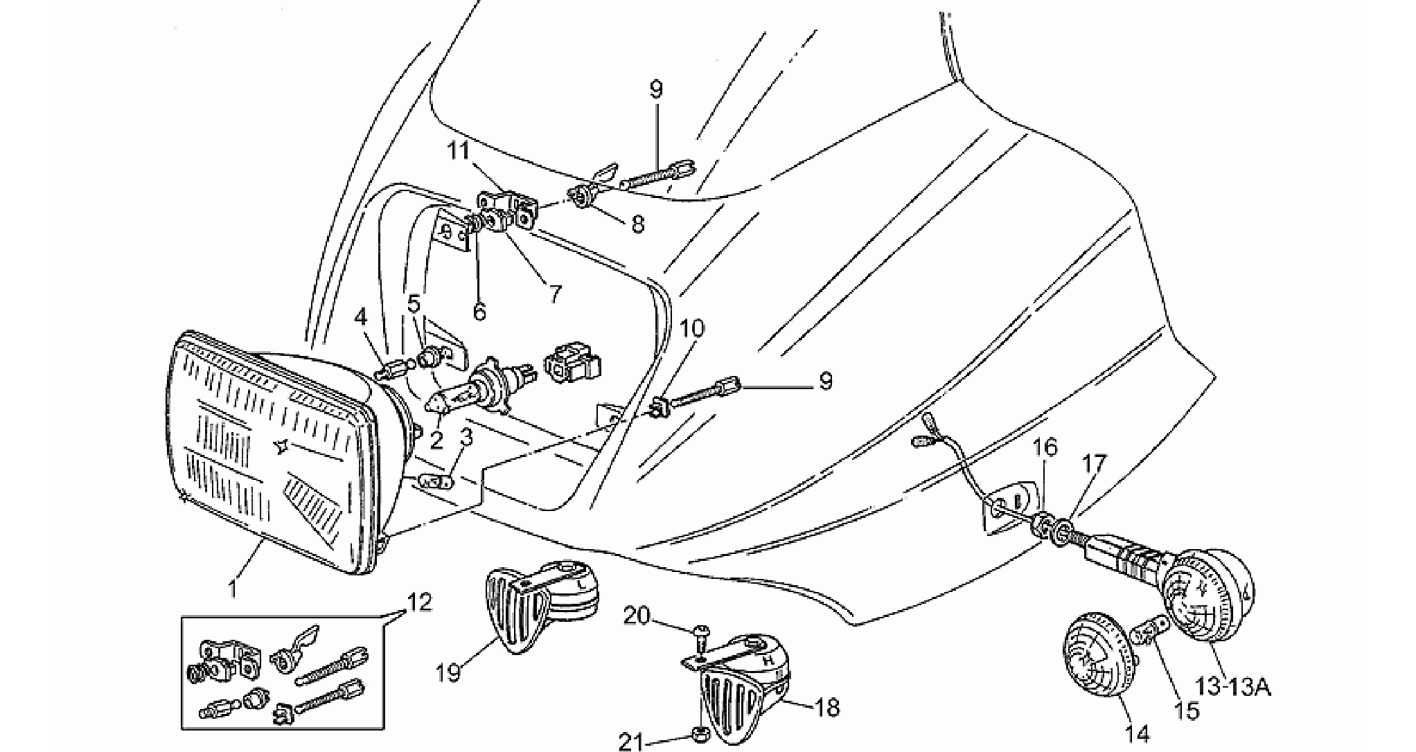 Fairing front headl.var.