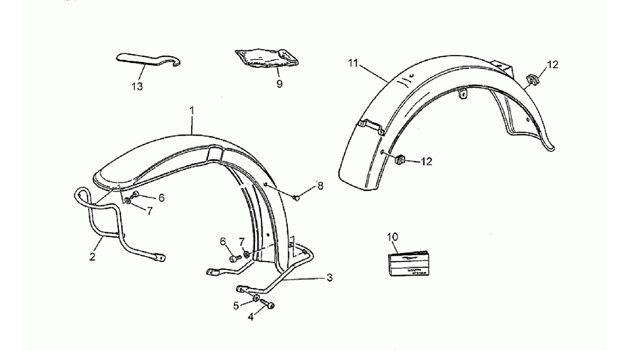 Front/rear mudguards