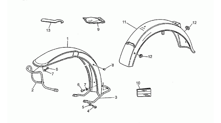 Front/rear mudguards