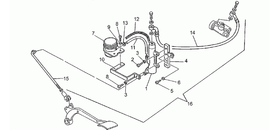 Rear brake m.cyl. mod.