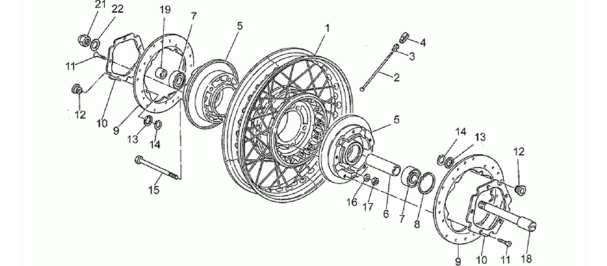 Front wheel, spokes