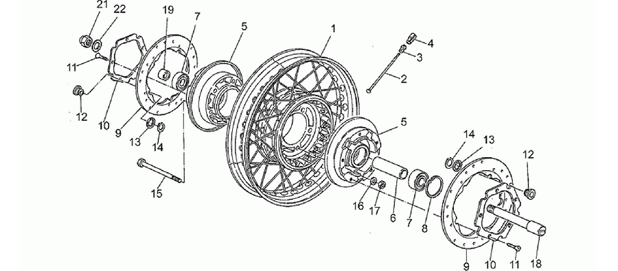 Front wheel, spokes