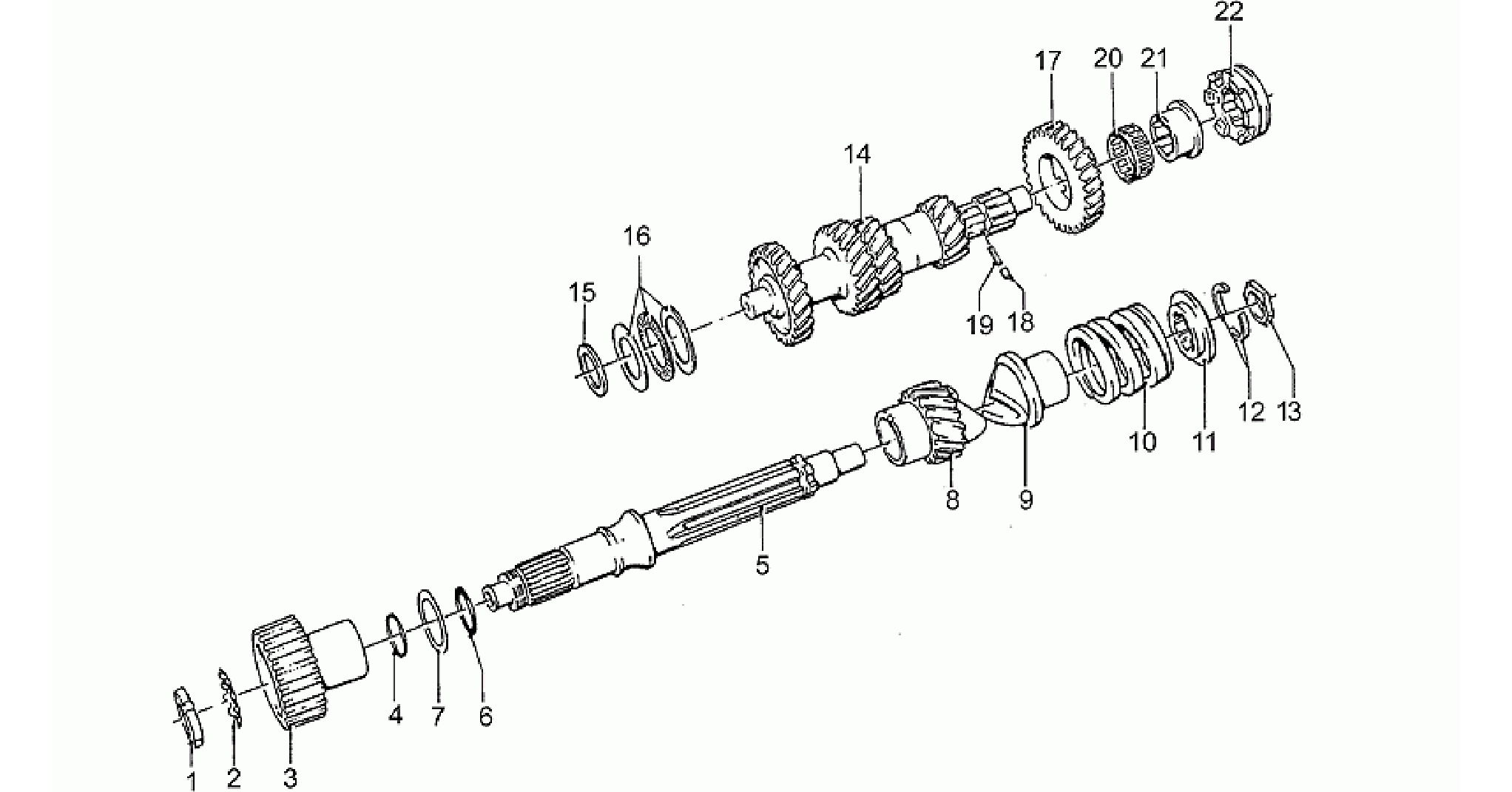 Primary gear shaft 1991-D