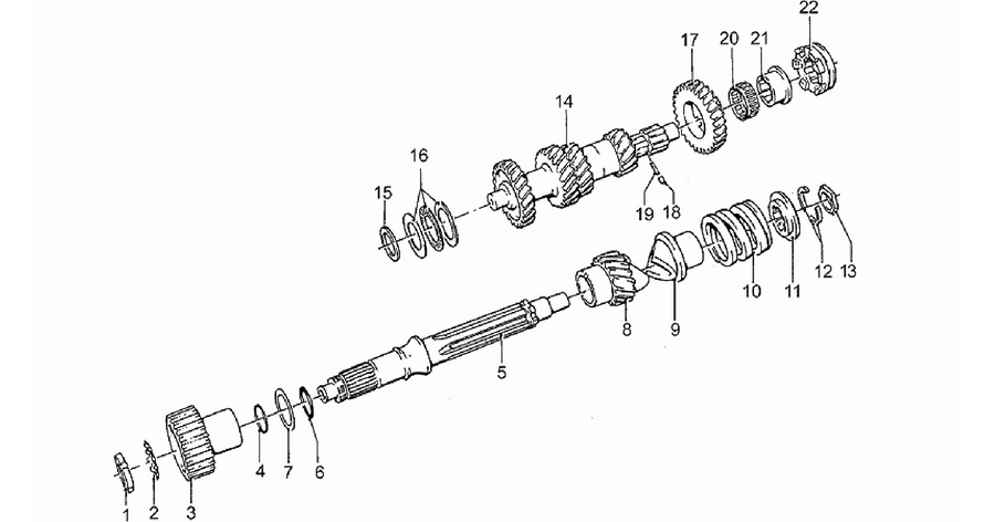 Primary gear shaft 1991-D