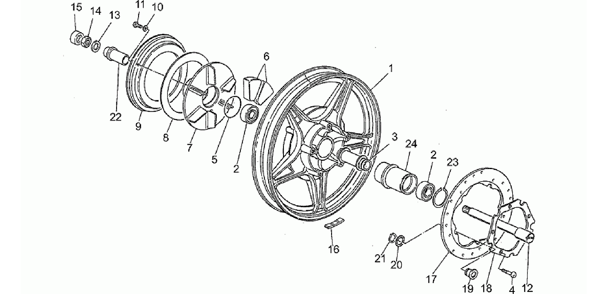 Rear wheel, alloy