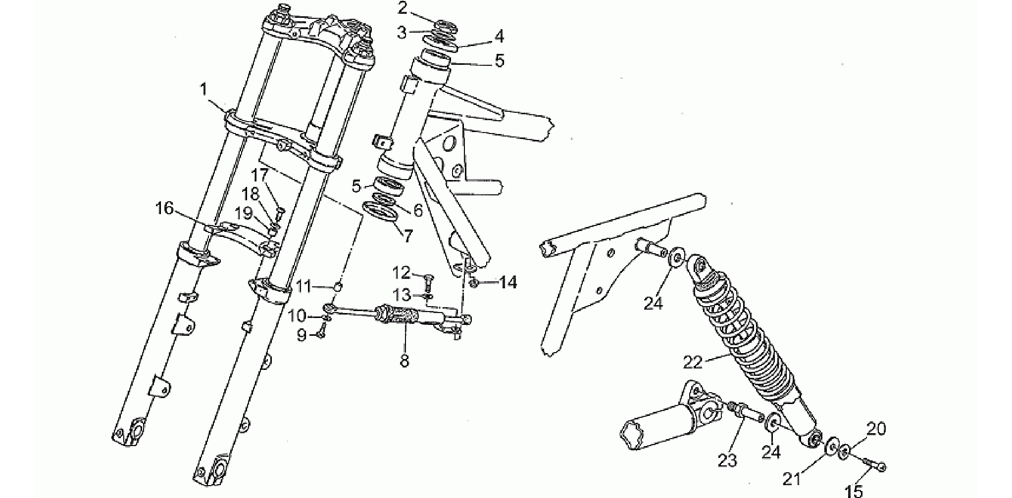 Rear suspension-fork