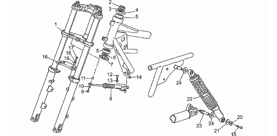 Rear suspension-fork
