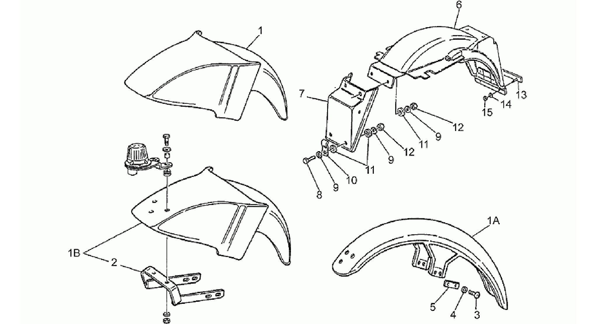 Front/rear mudguards