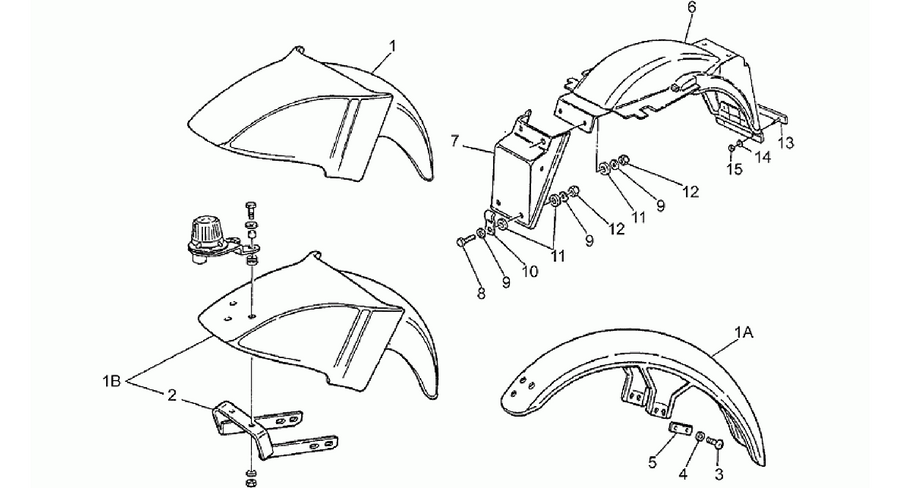 Front/rear mudguards