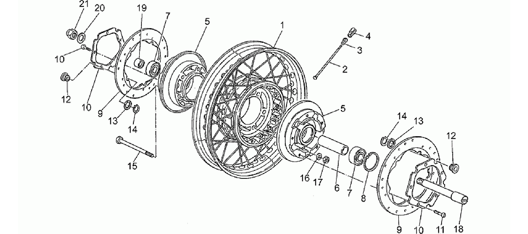 Front wheel, spokes