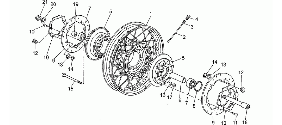 Front wheel, spokes