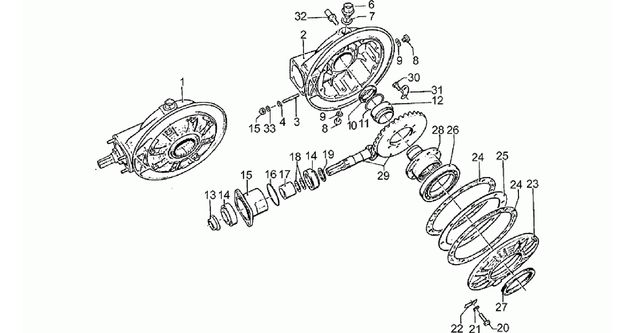 Rear bevel gear