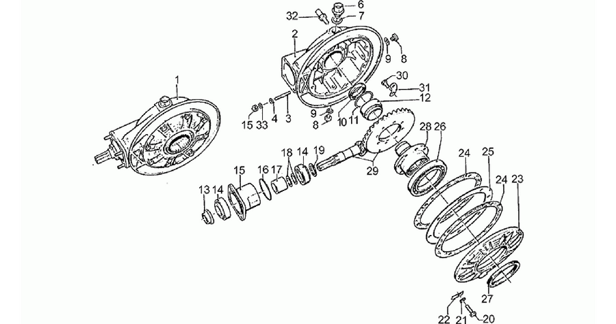 Rear bevel gear