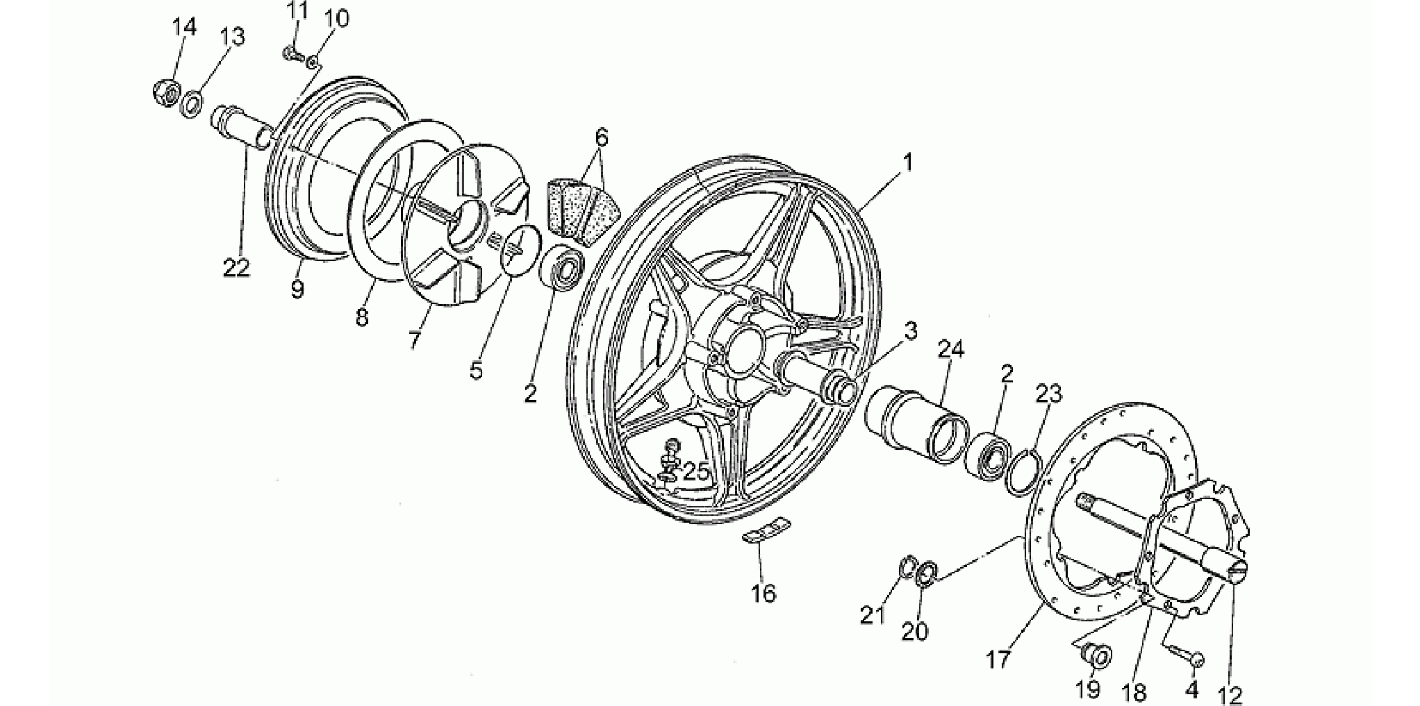 Rear wheel, alloy