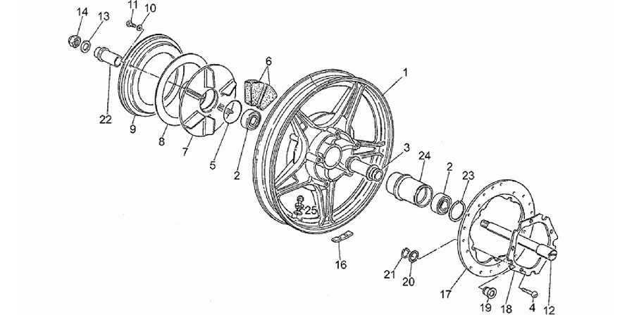 Rear wheel, alloy