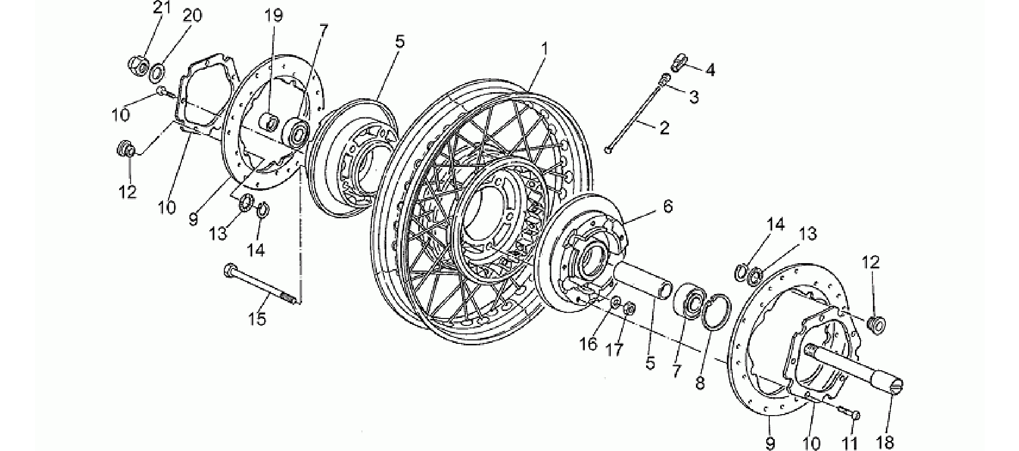 Front wheel, spokes