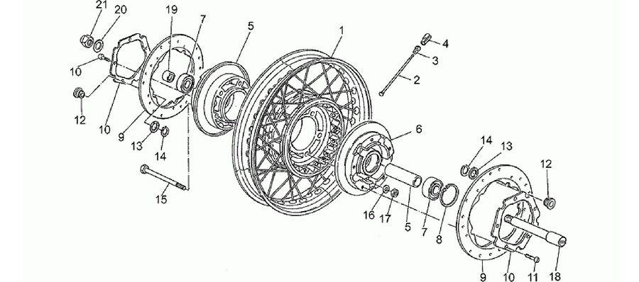 Front wheel, spokes