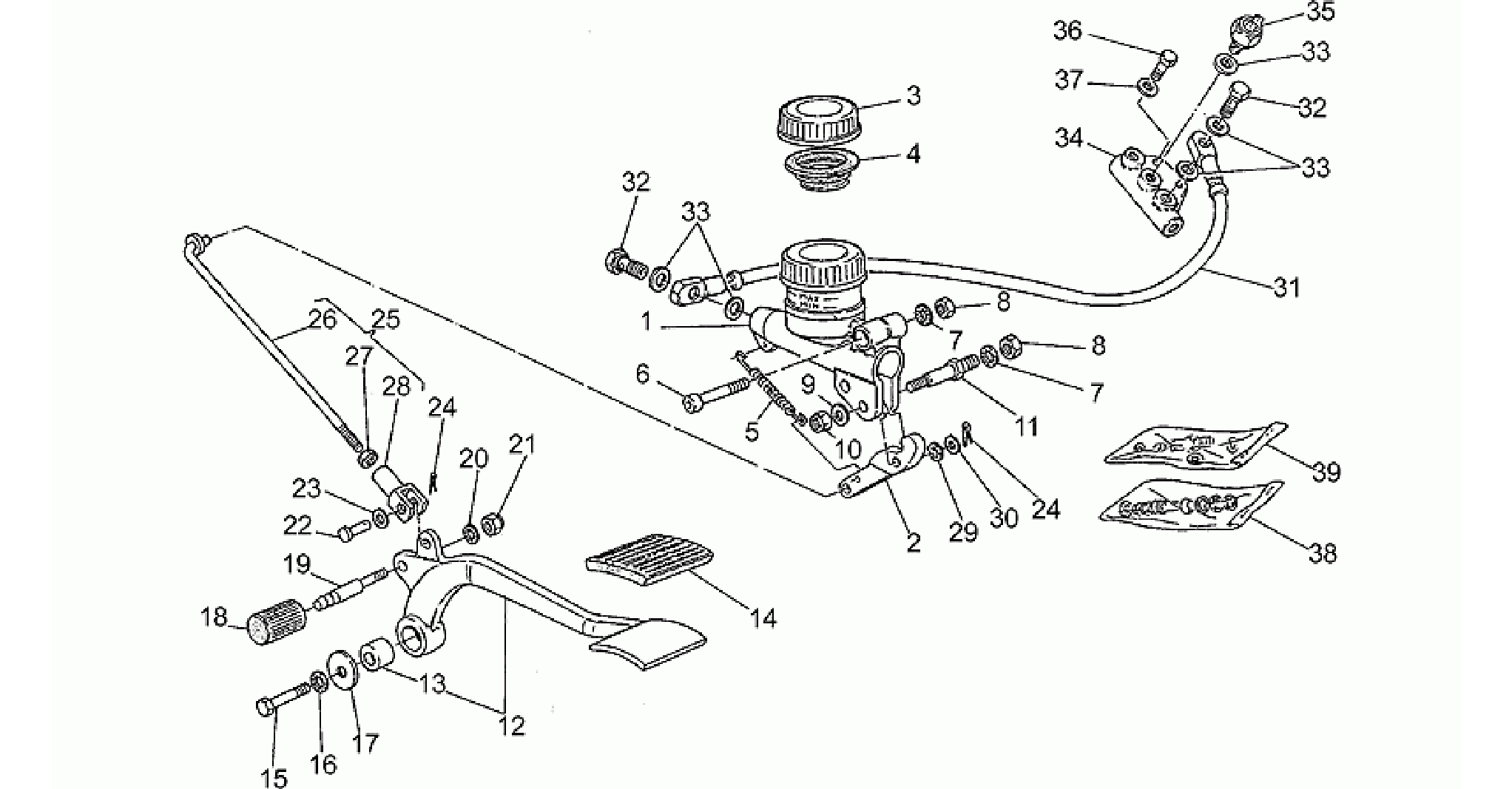 Rear master cylinder