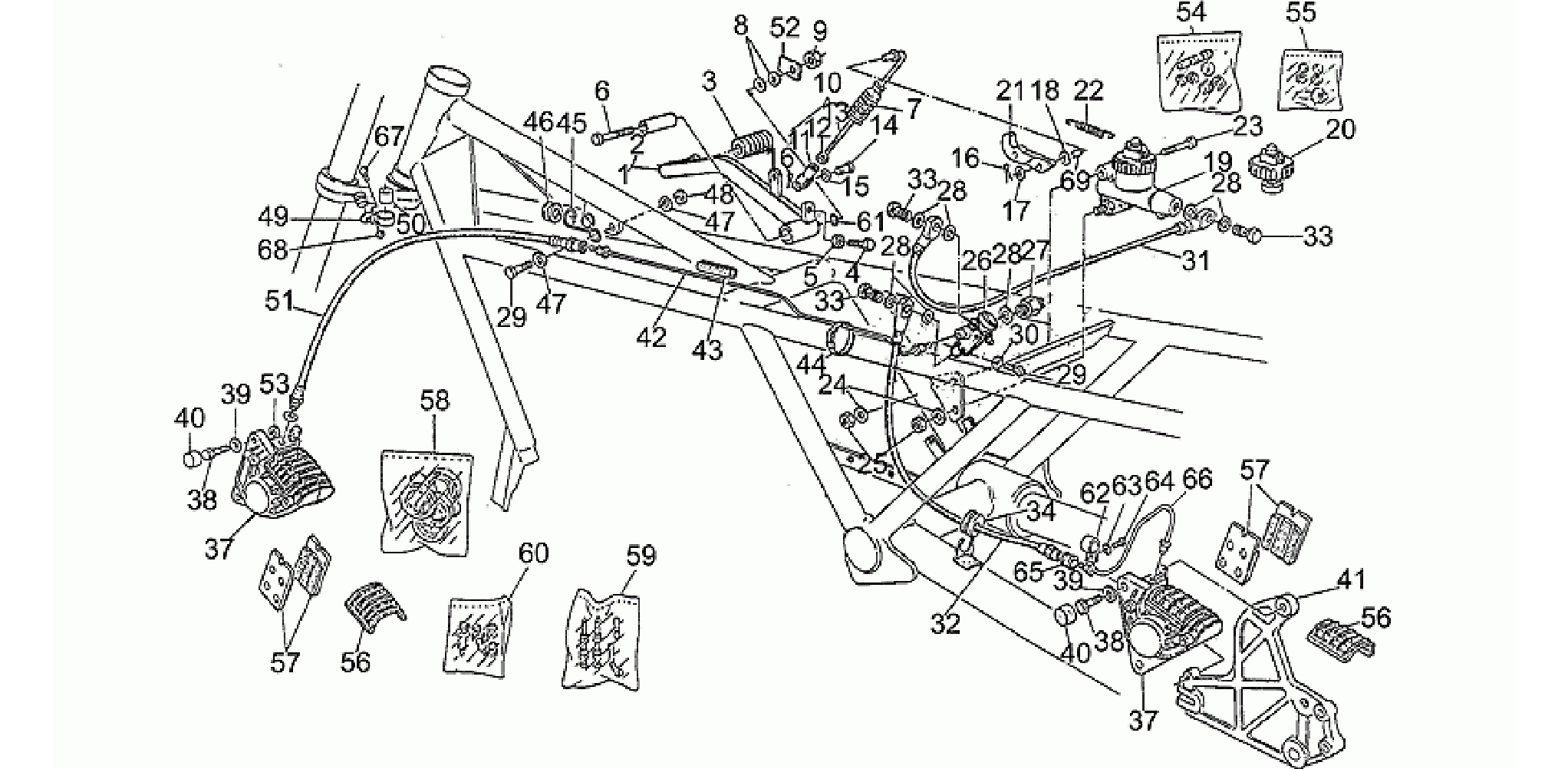 Front LH/rear brake system