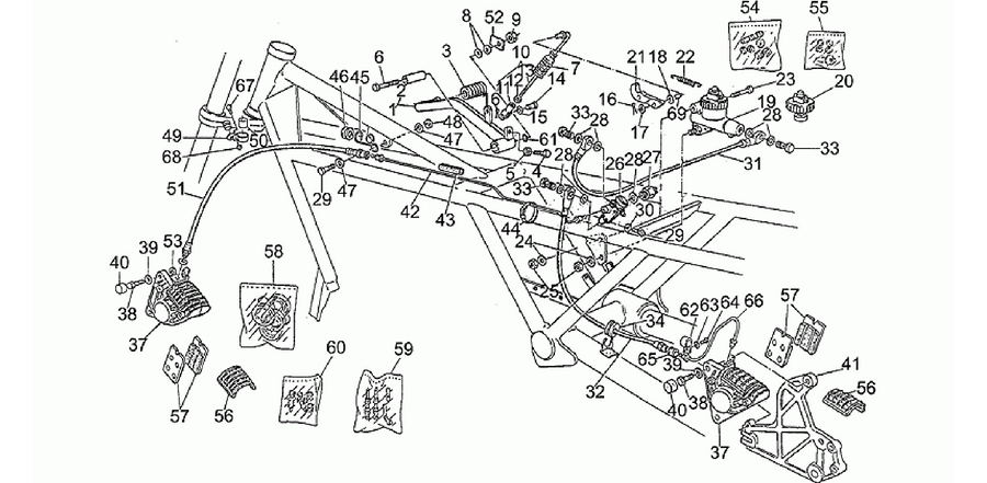 Front LH/rear brake system