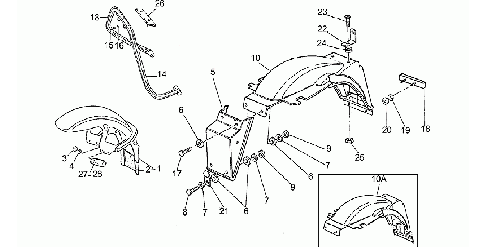 Front/rear mudguards