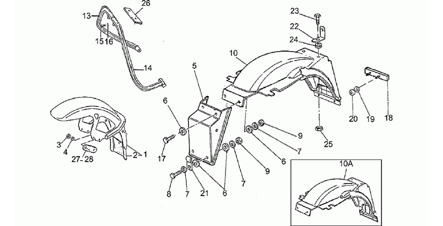 Front/rear mudguards