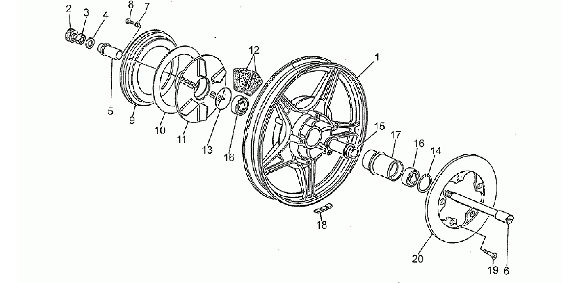 Rear wh, alloy, 2nd series