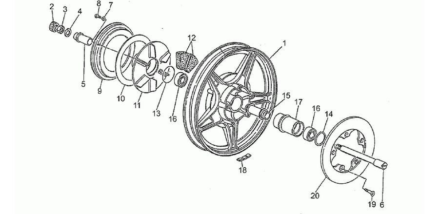 Rear wh, alloy, 2nd series