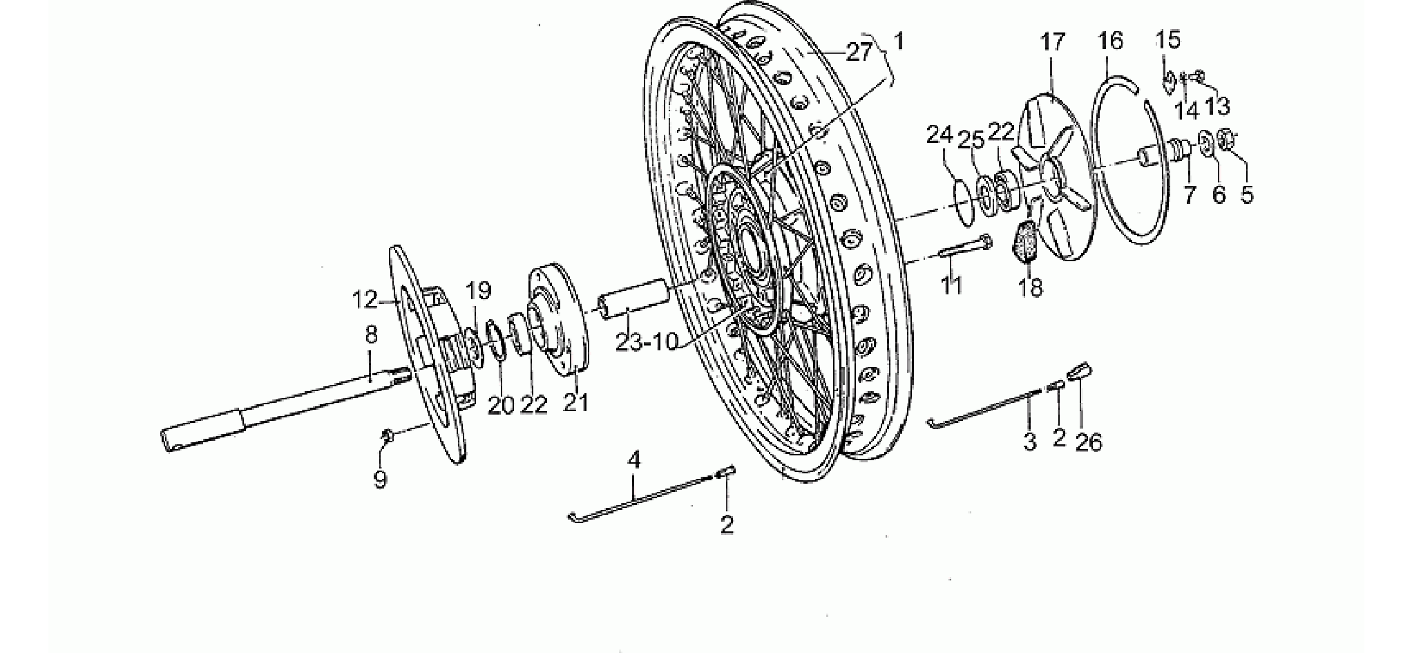 Rear wh, spokes, 1st series