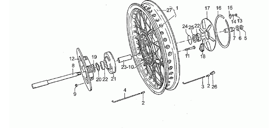 Rear wh, spokes, 1st series