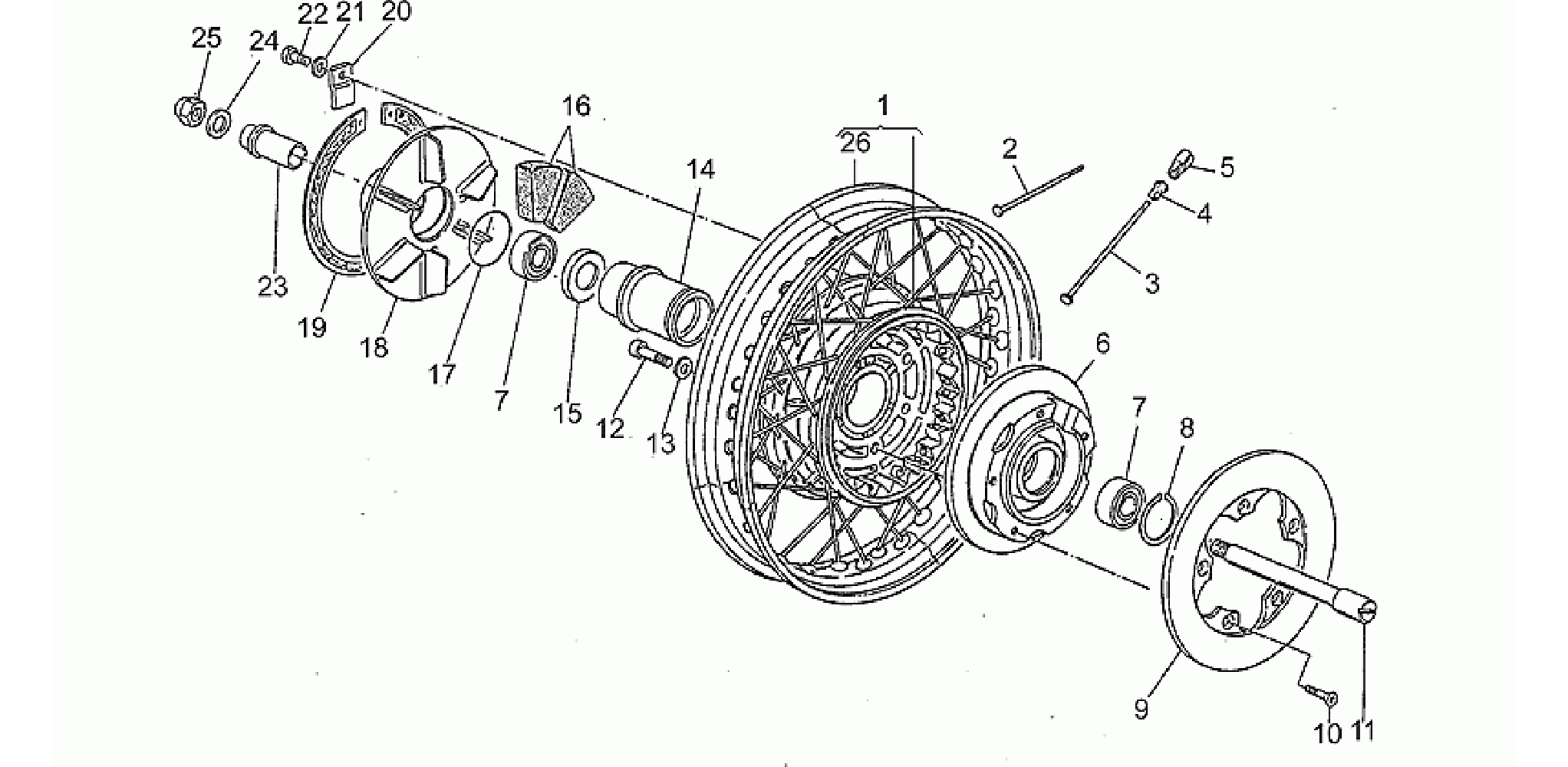 Rear wh, spokes, 2nd series