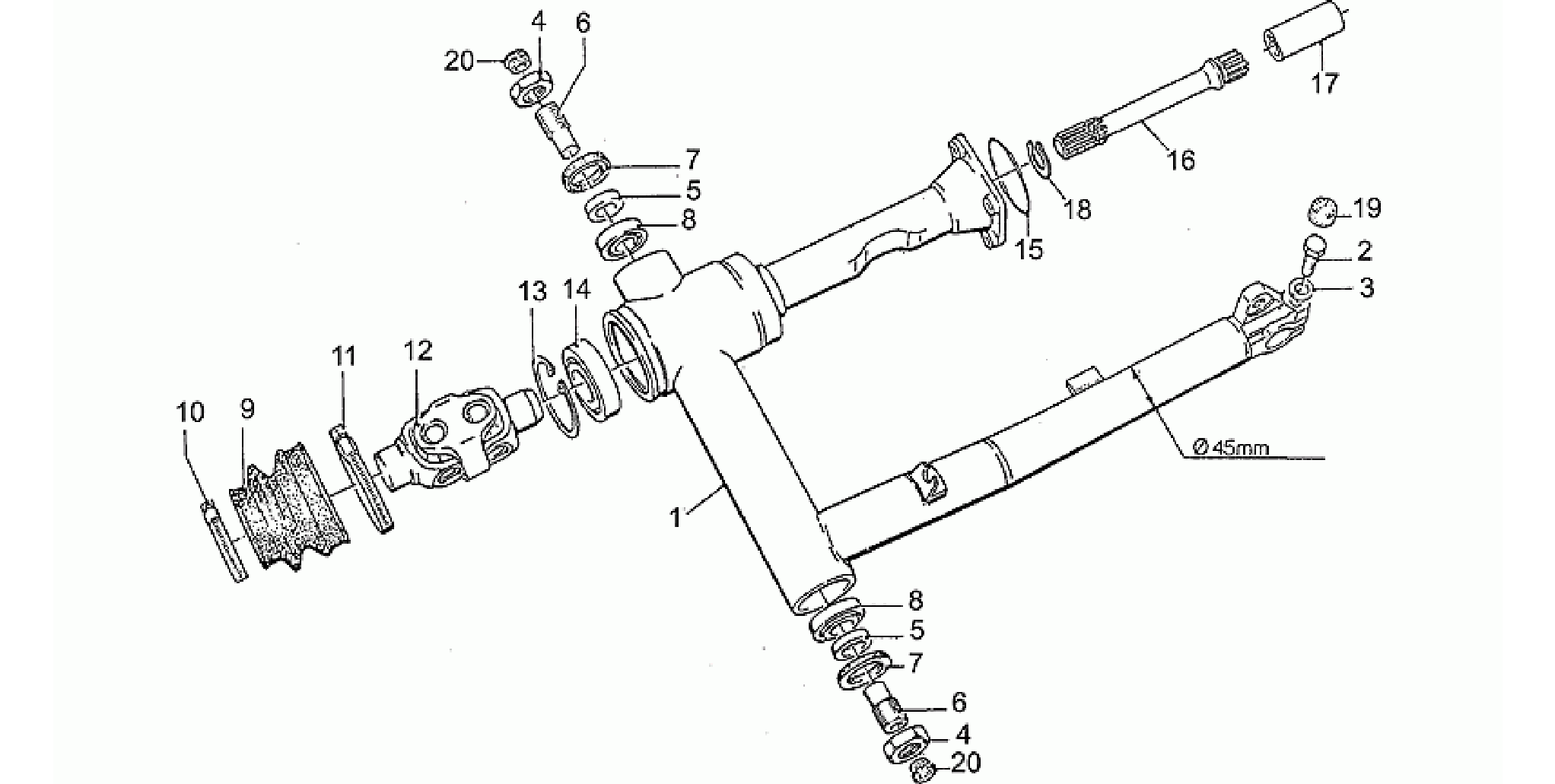 Swing arm, 2nd s., 45 mm