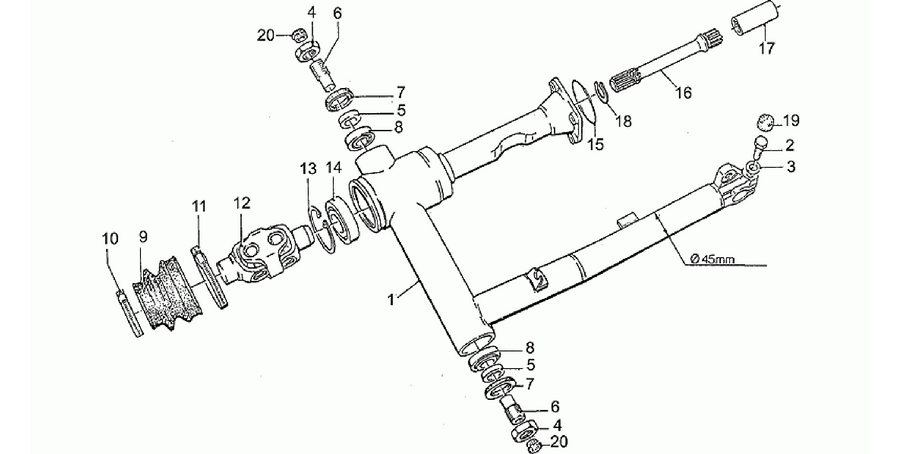 Swing arm, 2nd s., 45 mm