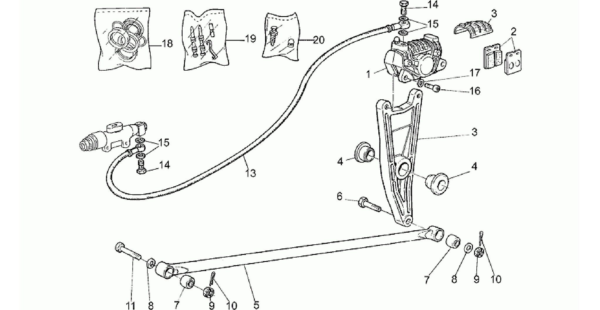 Rear brake caliper